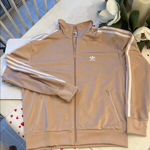 🚀Adidas Women's Track Jacket in Tan and White